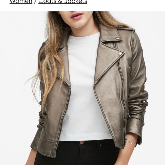 metallic moto jacket